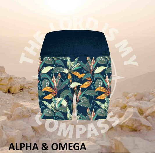 Alpha And Omega Trust his Timing Tropical Athleisure Short Tights