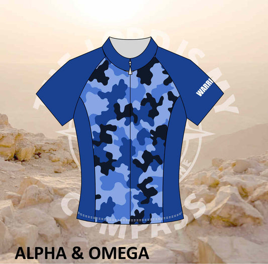 A&O  Warrior Blue Camo Pro Cycling Shirt