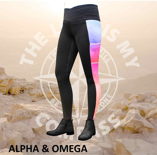 A&O Watercolor Jesus Loves You Equestrian Tights